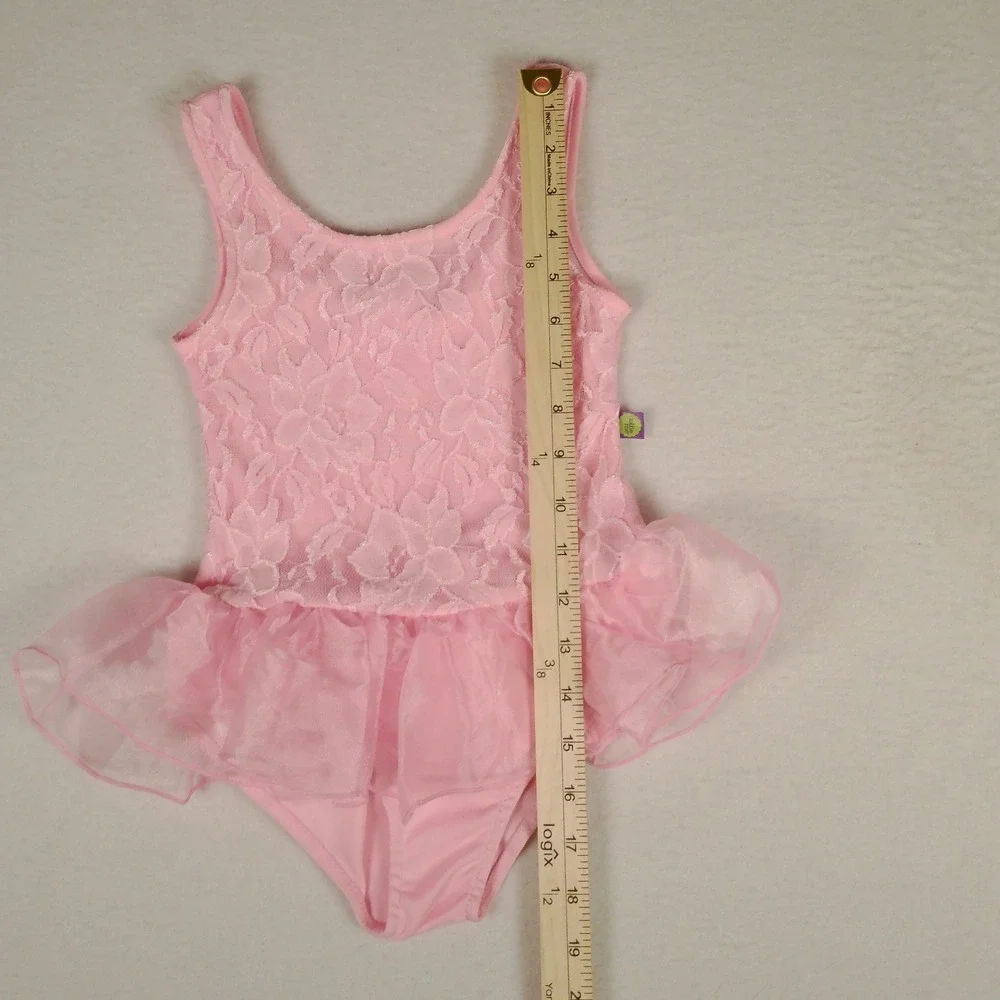 Dollie & Me Pink Lace Ballet Leotard Tutu Dress Toddler Girl Size S